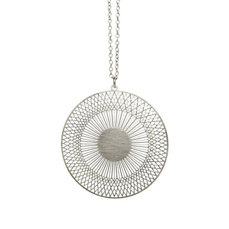 Lange Runde Kette | Silberne Edelstahl Schmuck Designer Set Pendant Necklace Silver Lange Runde Kette | Silberne Edelstahl Schmuck Designer Set Pendant Necklace Silver von KOSAE