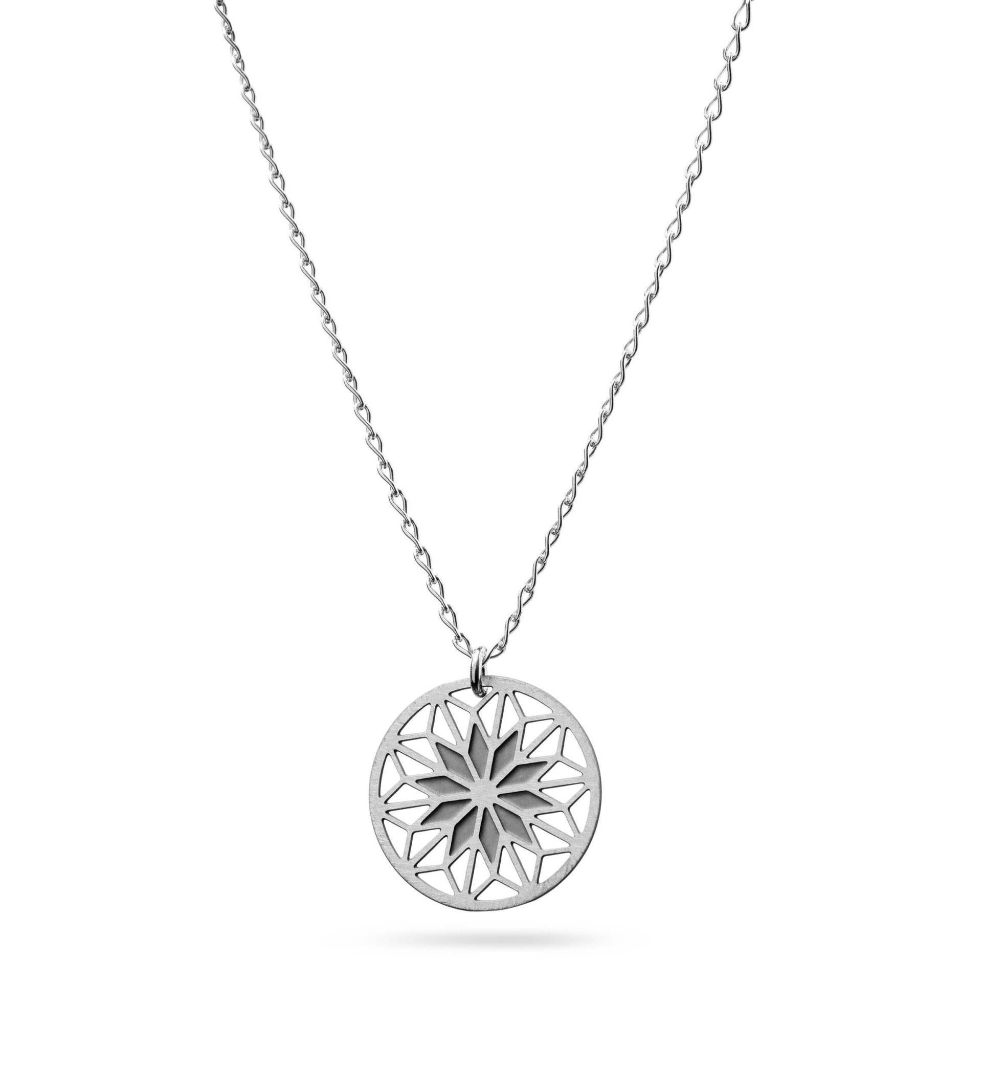 Mandala Kette Silber | Silberne Halskette Edelstahl Schmuck Schmuckset Geschenk Mutter Zum Valentinstag Floraler Anhänger Mandala Kette Silber | Silberne Halskette Edelstahl Schmuck Schmuckset Geschenk Mutter Zum Valentinstag Floraler Anhänger von KOSAE