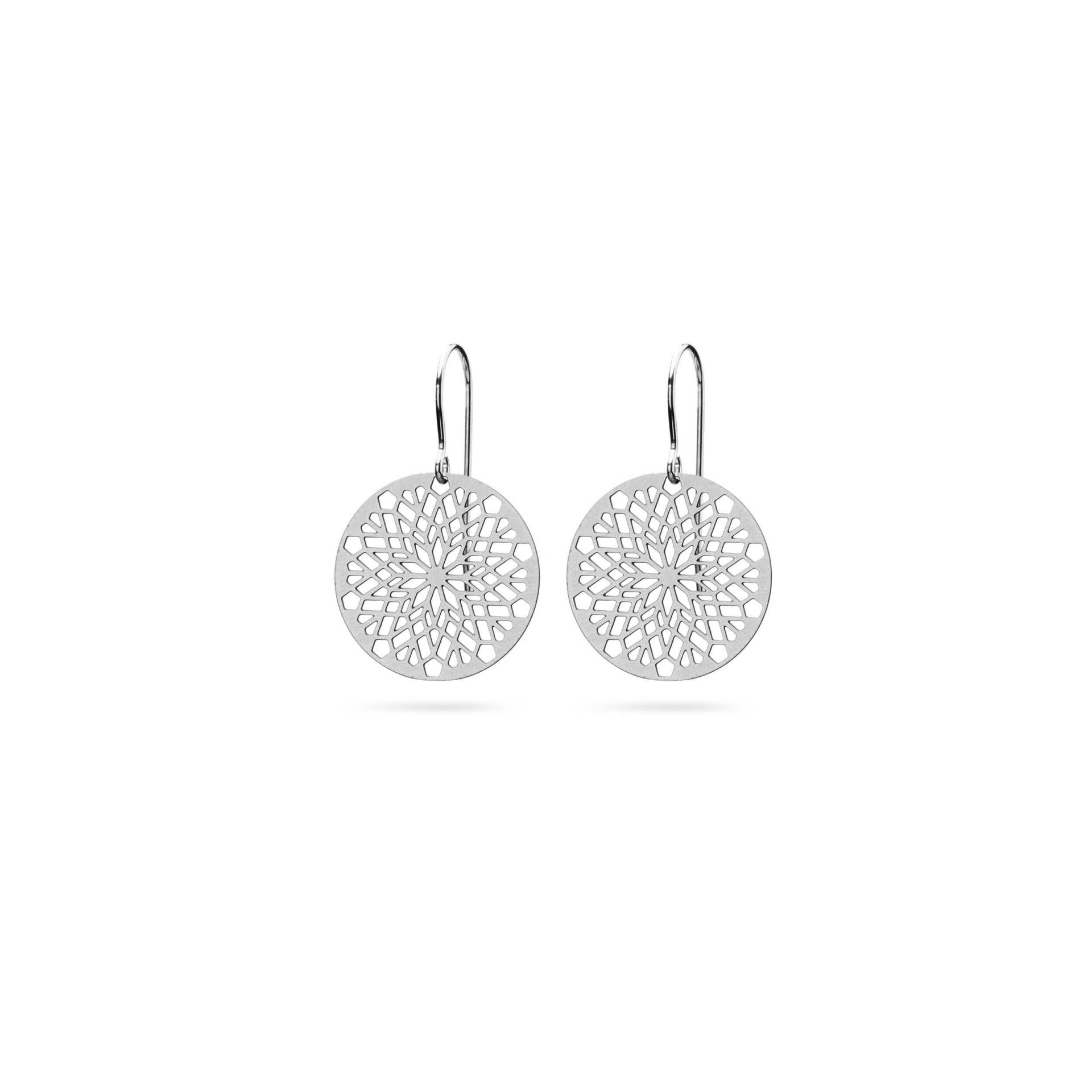 Mandala Ohrringe Silber | Runde Edelstahl Schmuck Earrings Silver Mandala Ohrringe Silber | Runde Edelstahl Schmuck Earrings Silver von KOSAE