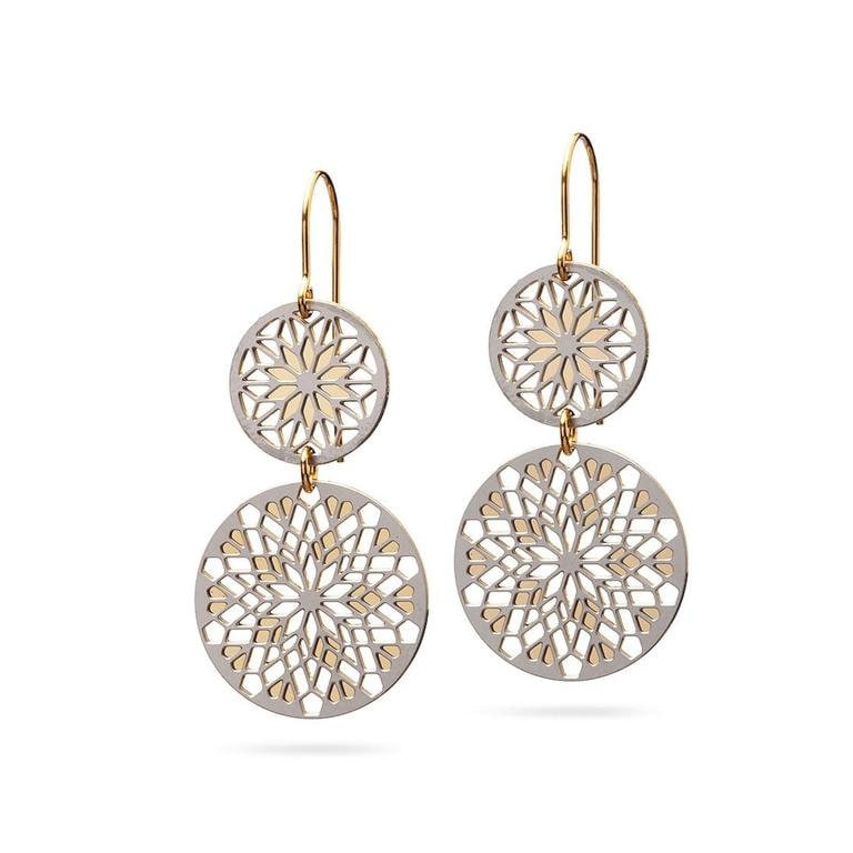 Ohrringe Silber Und Gold | Mandala Elegante Designer Schmuck Earrings Silver Bicolor Jewelry Mixed Metal Ohrringe Silber Und Gold | Mandala Elegante Designer Schmuck Earrings Silver Bicolor Jewelry Mixed Metal von KOSAE