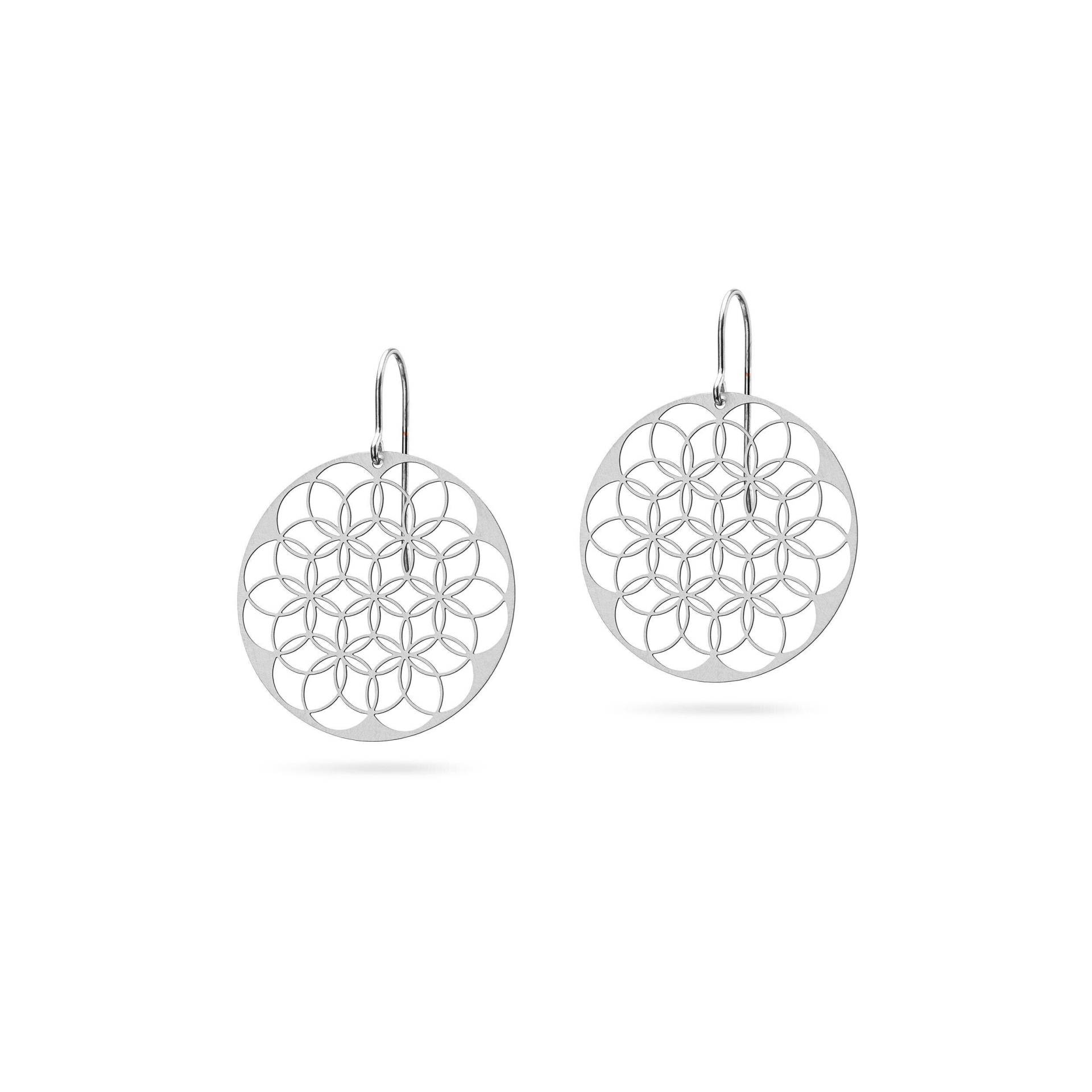 Runde Mandala Ohrringe | Blume Des Lebens Silberne Edelstahl Schmuck Designer || Flower Of Life Earrings Runde Mandala Ohrringe | Blume Des Lebens Silberne Edelstahl Schmuck Designer || Flower Of Life Earrings von KOSAE