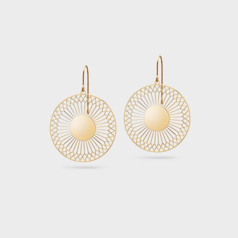 Runde Ohrringe Gold | Sonnen Vergoldete Schmuck Set Designer Runde Ohrringe Gold | Sonnen Vergoldete Schmuck Set Designer von KOSAE