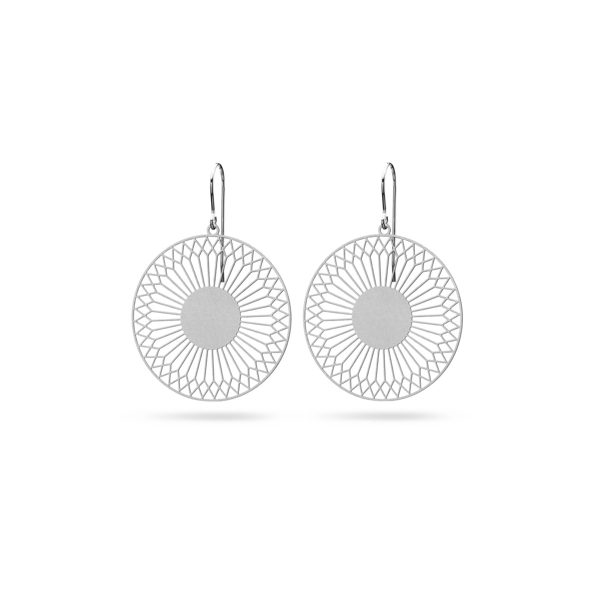 Runde Silberne Ohrringe | Leichte Sonnen Edelstahl Schmuck Designer Set Runde Silberne Ohrringe | Leichte Sonnen Edelstahl Schmuck Designer Set von KOSAE