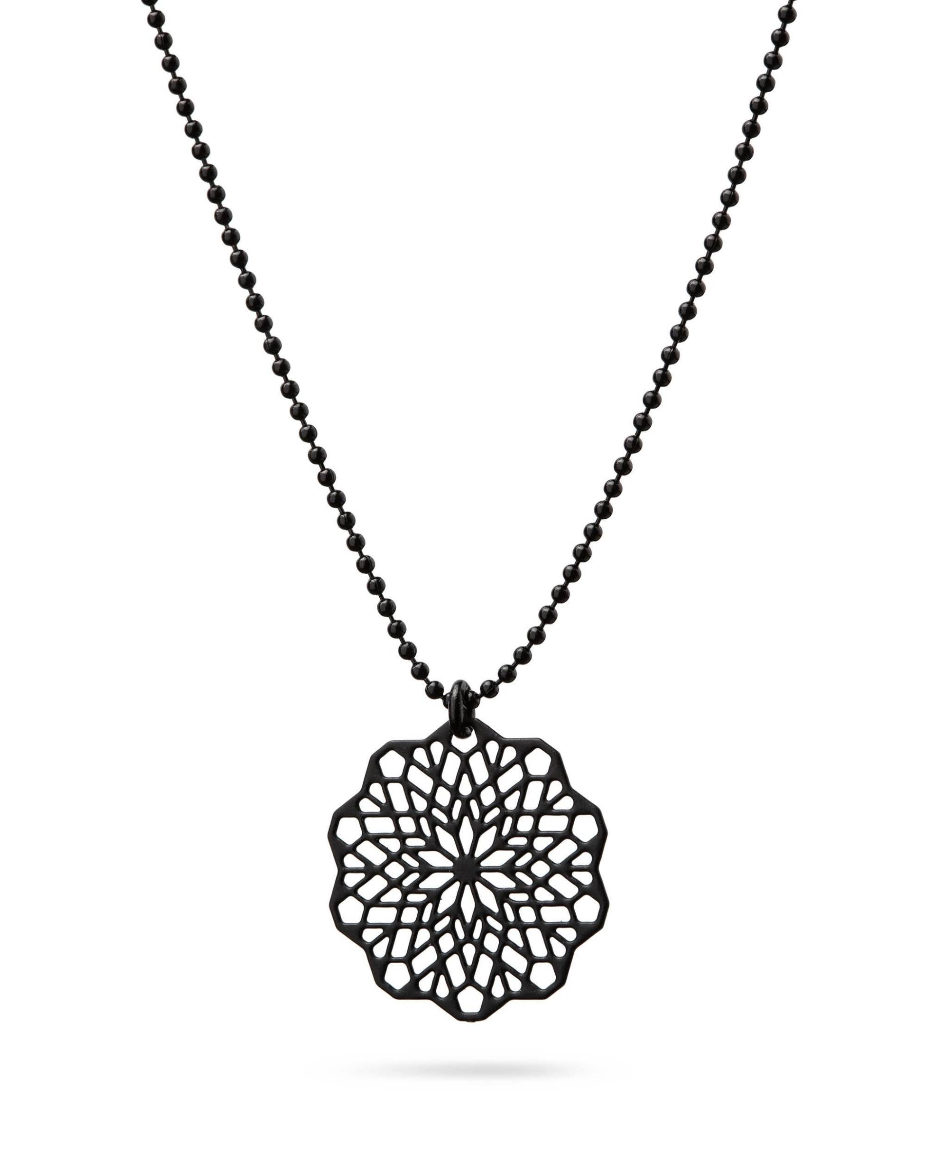Schwarze Kette | Florale Mandala Schwarzer Schmuck Edelstahl Designer Set Schwarze Kette | Florale Mandala Schwarzer Schmuck Edelstahl Designer Set von KOSAE