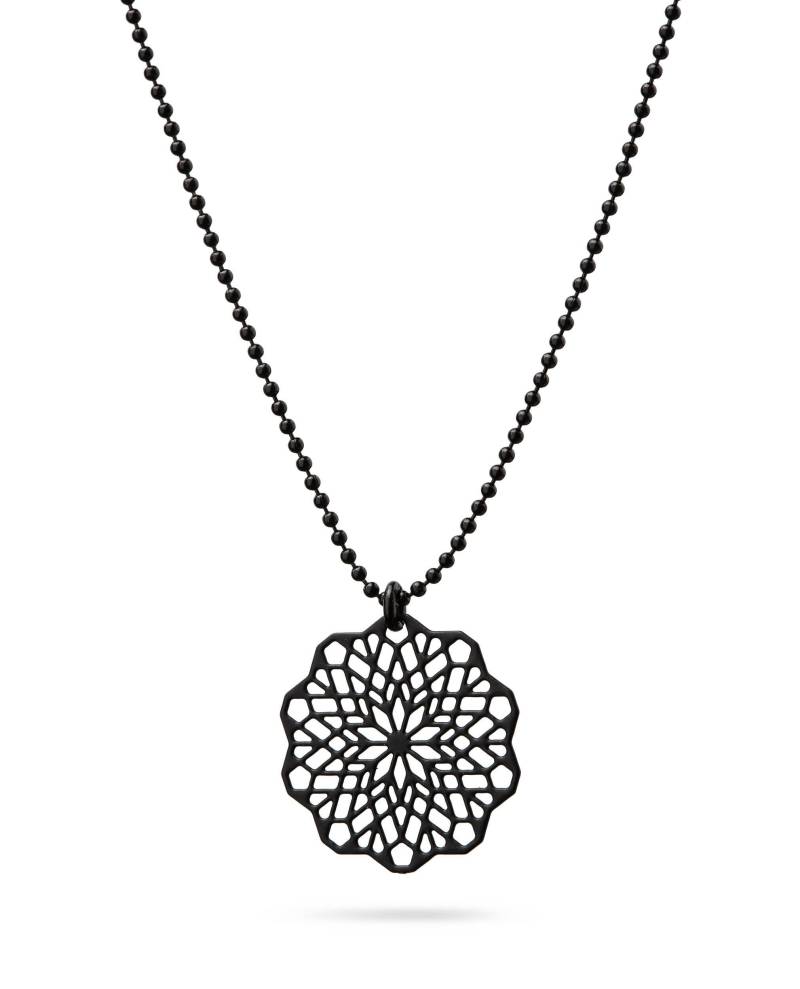 Schwarze Kette | Florale Mandala Schwarzer Schmuck Edelstahl Designer Set Schwarze Kette | Florale Mandala Schwarzer Schmuck Edelstahl Designer Set von KOSAE