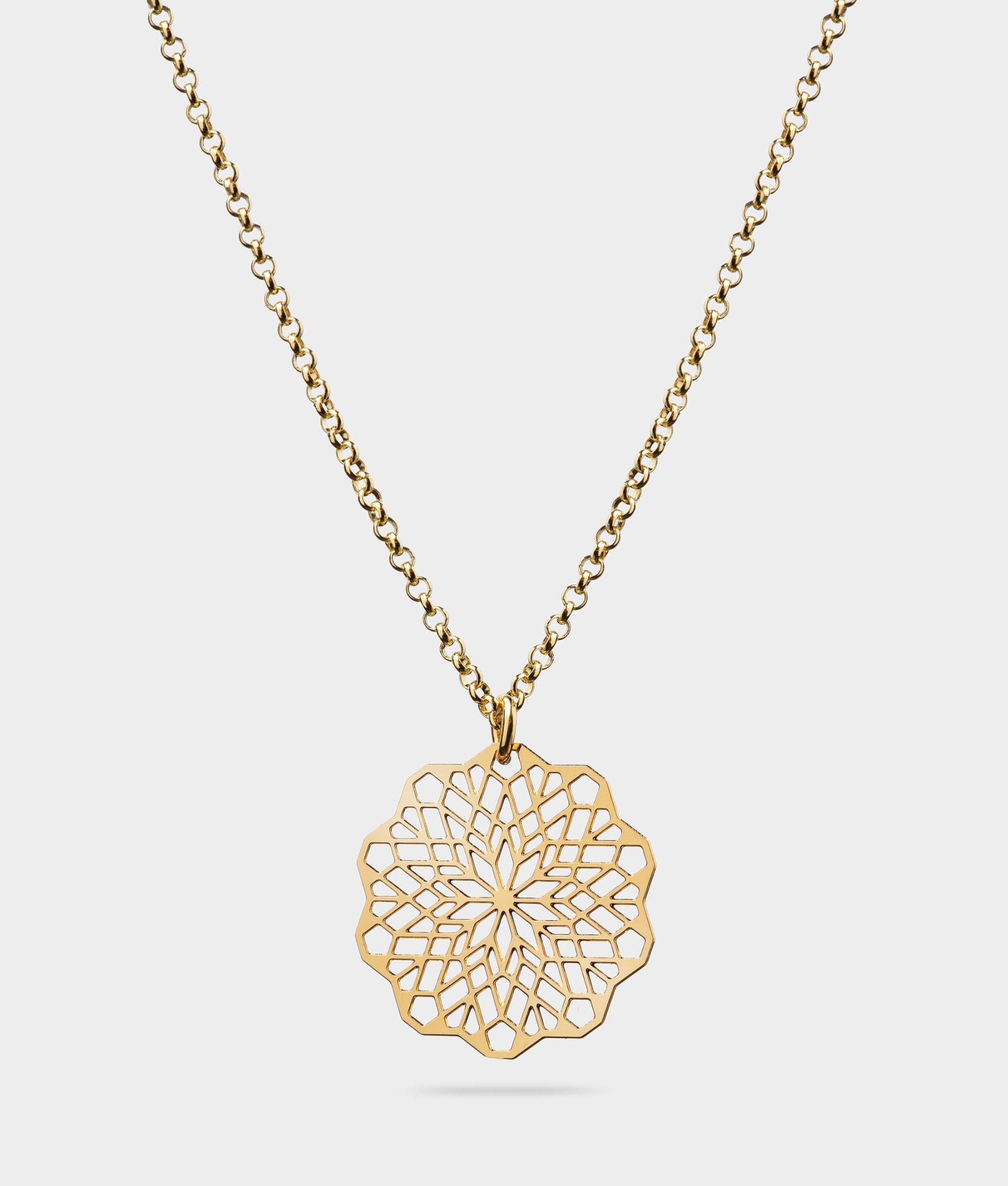 Zarte Blumen Kette Gold | Mandala Design Vergoldeter Schmuck Set Herbst Delicate Flower Necklace Zarte Blumen Kette Gold | Mandala Design Vergoldeter Schmuck Set Herbst Delicate Flower Necklace von KOSAE