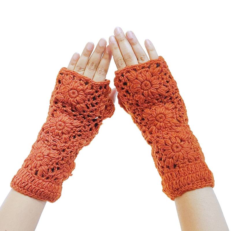 Pulswärmer Handgestrickte Stulpen Aus Schafwolle Gehäkelte Handstulpen Gestrickte Fingerlose Handschuhe - Hergestellt in Nepal Von Frauen von KOSELI2020