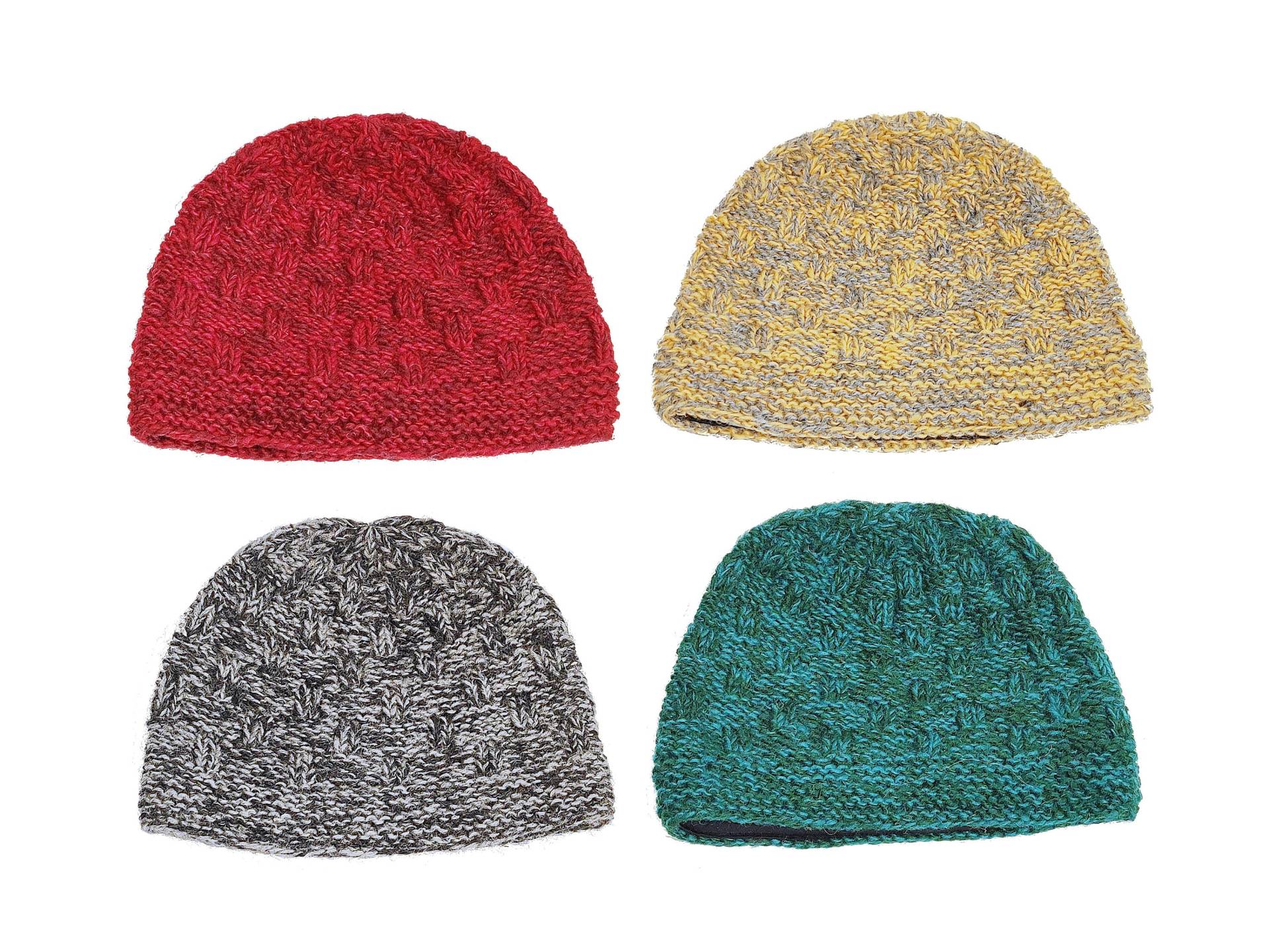 Wollmütze Handgestrickte Wintermütze Aus Schafswolle Kopfwärmer Ohrenwärmer Melierte Fäden Baumwollfutter | Rot Grün Weiß Gelb Schwarz Grau von KOSELI2020