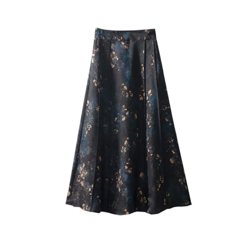 KOSFESFJHD Chinesischer Stil hochgeschlossener gefälteter Seidenrock mit Pferdegesichts-Design für Frauen.-Black-L KOSFESFJHD Chinesischer Stil hochgeschlossener gefälteter Seidenrock mit Pferdegesichts-Design für Frauen.-Black-L von KOSFESFJHD
