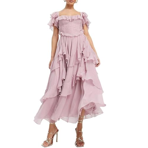 KOSFESFJHD Rüschenbesetztes rückenfreies Minikleid, Partykleid-color1-S von KOSFESFJHD