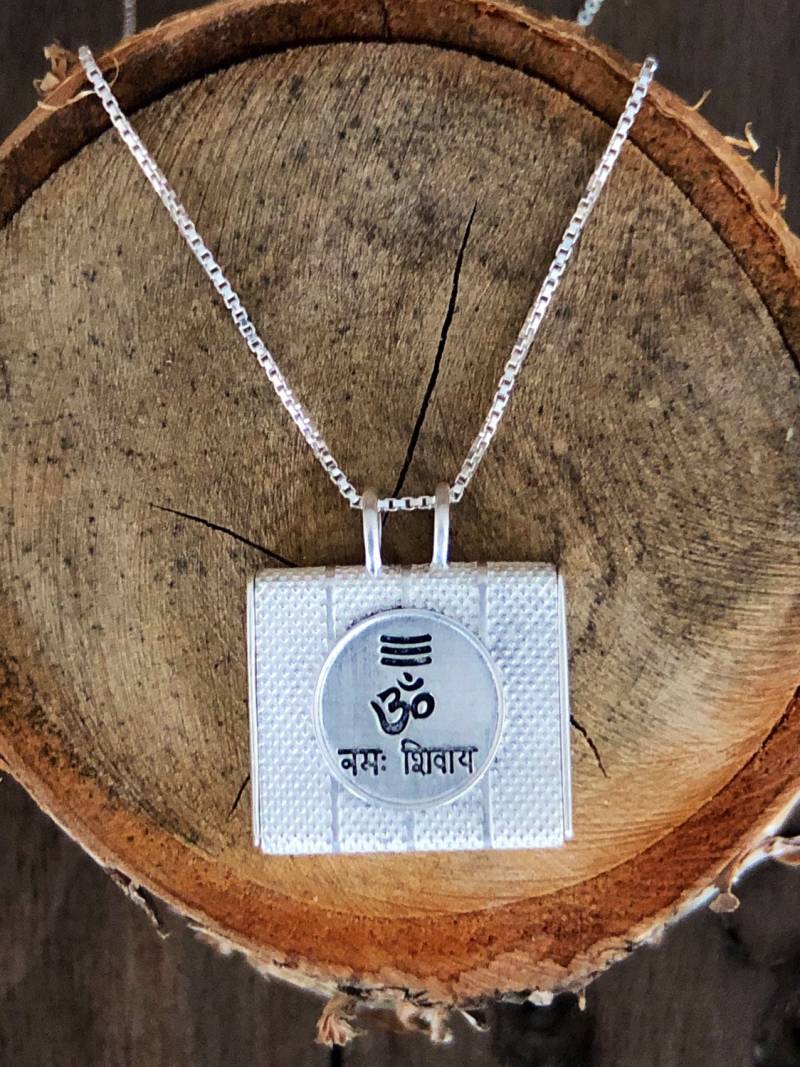 Gebetsbox Anhänger-Om Namah Shiyaya Mantra Anhänger-Shiva Anhänger-925Er Silber Halskette von KOSHA6