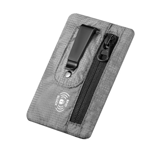 KOSMCCO RFID-blockierender Clip, kompakter, versteckter Reisegürtel für Karten und Bargeld, schlankes Taschendiebstahl-Design für den täglichen Gebrauch, GRAU, Medium (3.5x5.2"), Niedriges Profil von KOSMCCO