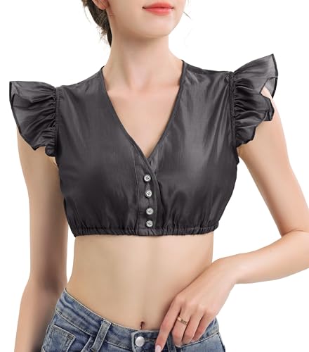 KOSMEEU Dirndl Bluse Damen Dirndlbluse Spitze Trachtenbluse Schwarz Dirndlblusen Schlicht Oktoberfest Spitzenbluse Trachten Bluse Bayrische Tracht V-Ausschnitt 36 KOSMEEU Dirndl Bluse Damen Dirndlbluse Spitze Trachtenbluse Schwarz Dirndlblusen Schlicht Oktoberfest Spitzenbluse Trachten Bluse Bayrische Tracht V-Ausschnitt 36 von KOSMEEU