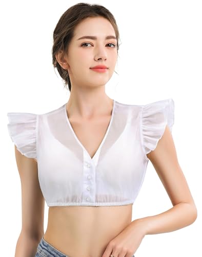 KOSMEEU Dirndl Bluse Damen Dirndlbluse Spitze Trachtenbluse Weiß Dirndlblusen Schlicht Oktoberfest Spitzenbluse Trachten Bluse Bayrische Tracht V-Ausschnitt 50 KOSMEEU Dirndl Bluse Damen Dirndlbluse Spitze Trachtenbluse Weiß Dirndlblusen Schlicht Oktoberfest Spitzenbluse Trachten Bluse Bayrische Tracht V-Ausschnitt 50 von KOSMEEU