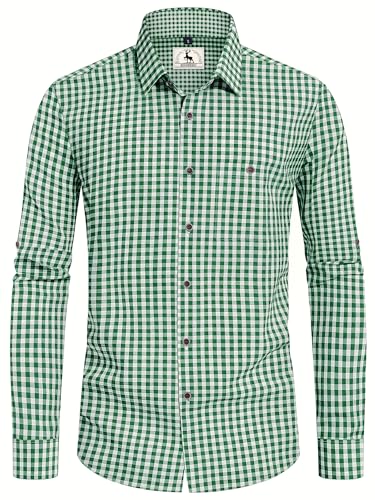 KOSMEEU Trachtenhemd Herren Oktoberfest Hemd Outfit Tracht Kariertes Hemd Grün Trachtenhemden Kurzarm Freizeithemd Langarm Karohemd Baumwolle M KOSMEEU Trachtenhemd Herren Oktoberfest Hemd Outfit Tracht Kariertes Hemd Grün Trachtenhemden Kurzarm Freizeithemd Langarm Karohemd Baumwolle M von KOSMEEU