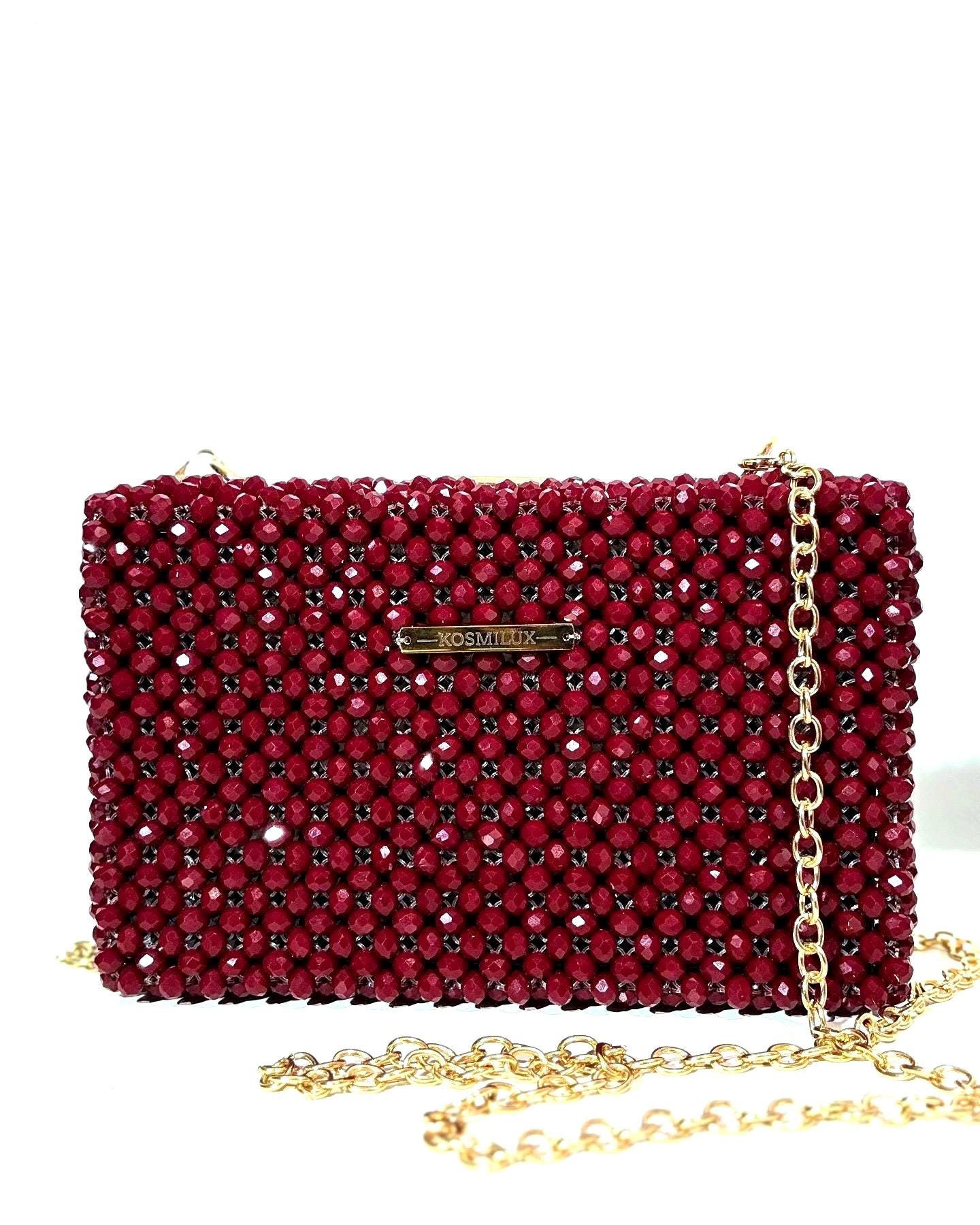 Burgunderrote Kristalltasche - Handgefertigte Luxustasche Von Kosmilux Burgunderrote Kristalltasche - Handgefertigte Luxustasche Von Kosmilux von KOSMILUX