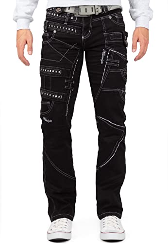 KOSMO LUPO Herren Jeans KM001-1 Schwarz W32/L32 von KOSMO LUPO