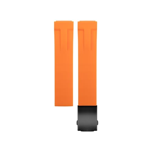 KOSSMA 20 mm Sportarmband aus weichem Silikon für Tissot T048.417 Uhrenarmband T-Race T-Sportarmbänder Armband, wasserdicht, weiches Gummi, 21 mm Band (Farbe: orange-schwarze Schnalle, Größe: 21 mm), von KOSSMA