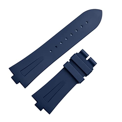 KOSSMA 25 mm x 8 mm Gummi-Silikon-Uhrenarmband für Vacheron Constantin Übersee-Uhr Bnad schwarz blau wasserdichtes Sportarmband, Blau ohne Schnalle, 25 mm von KOSSMA