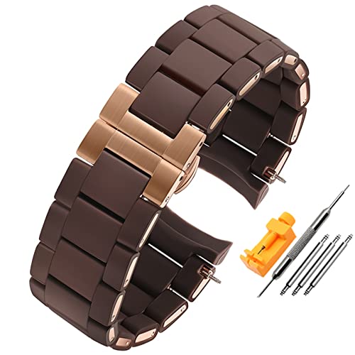 KOSSMA Gummi-Armband, Silikon-Armband, roségoldene Schnalle, für Armani AR5905, AR5906, AR5919, AR5920, 20, 23 mm Uhrenarmband, 23 mm, Achat von KOSSMA