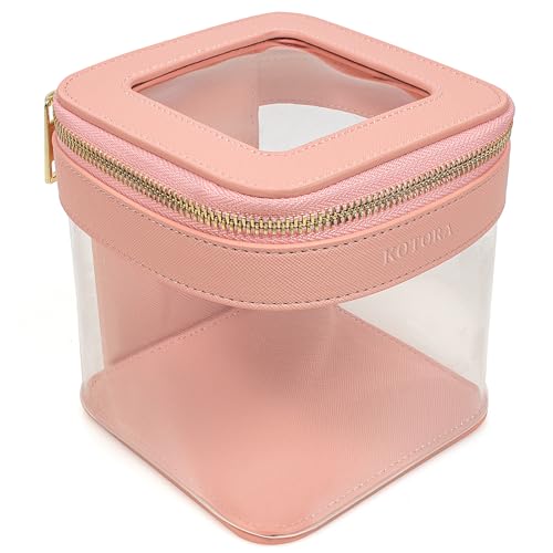 KOTORA Transparente Make-up-Tasche für Damen, tragbare Reise-Make-up-Tasche, Organizer, wasserdicht, Kulturbeutel, niedliche Make-up-Tasche, Kosmetiktasche, Auto-Organizer, Aufbewahrung für Mädchen, von KOTORA