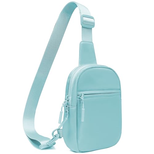 Kleine Sling Bag Fanny Packs für Damen Herren Trendy Modische Crossbody Gürteltasche mit verstellbaren Trägern, 01blue, Kausal von KOTORA