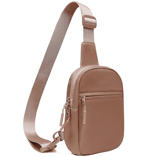 Kleine Sling Bag Fanny Packs für Damen Herren Trendy Modische Crossbody Gürteltasche mit verstellbaren Trägern, 01coffee, Kausal von KOTORA