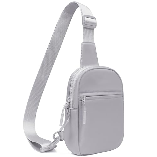 Kleine Sling Bag Fanny Packs für Damen Herren Trendy Modische Crossbody Gürteltasche mit verstellbaren Trägern, 01grey, Kausal von KOTORA