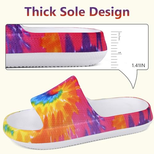 KOUECI Kids Cloud Slides Jungen Mädchen Duschpantoffeln Slip on Slide Sandalen rutschfeste Sommer Strand Pool Schuhe, Ligaturfärbung, 11 Little Kid von KOUECI