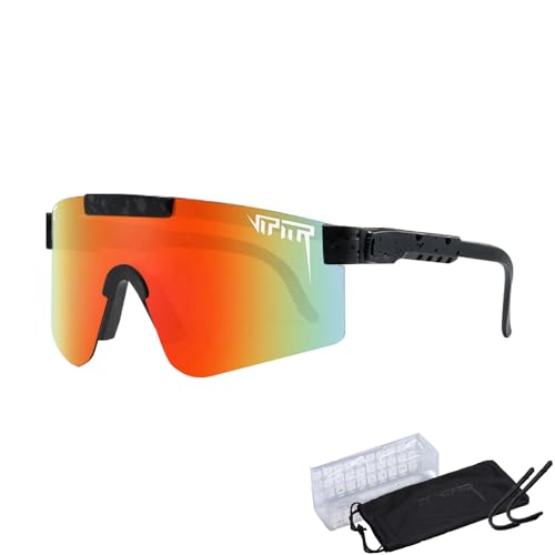 KOUGMCR P-V Polarisierte Sport-Sonnenbrille für Herren und Damen, Fahrradbrille, Sport-Sonnenbrille, UV400-Schutz, Fahrrad-Sonnenbrille (C07) von KOUGMCR