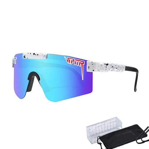 KOUGMCR P-V Polarisierte Sport-Sonnenbrille für Herren und Damen, Fahrradbrille, UV400-Schutz, Wrap-Around, Unisex, Sportlich von KOUGMCR