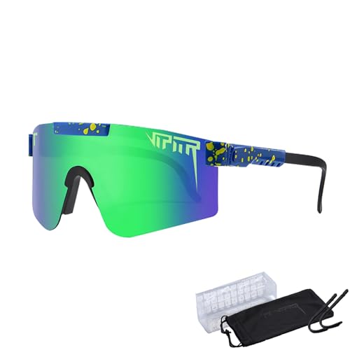 KOUGMCR P-V Polarisierte Sport-Sonnenbrille für Herren und Damen, Fahrradbrille, Sport-Sonnenbrille, UV400-Schutz, Fahrrad-Sonnenbrille (C12) von KOUGMCR