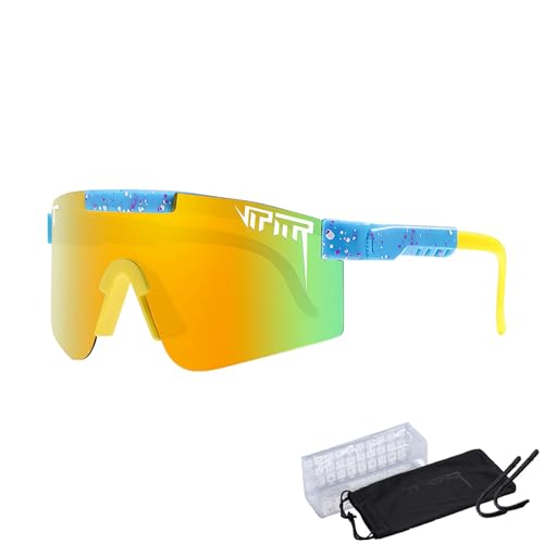 KOUGMCR P-V Polarisierte Sport-Sonnenbrille für Herren und Damen, Fahrradbrille, Sport-Sonnenbrille, UV400-Schutz, Fahrrad-Sonnenbrille (C16) von KOUGMCR