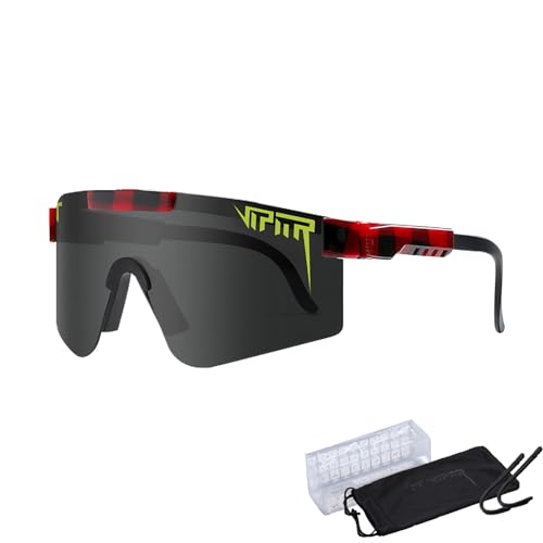 KOUGMCR P-V Polarisierte Sport-Sonnenbrille für Herren und Damen, Fahrradbrille, Sport-Sonnenbrille, UV400-Schutz, Fahrrad-Sonnenbrille (C19) von KOUGMCR