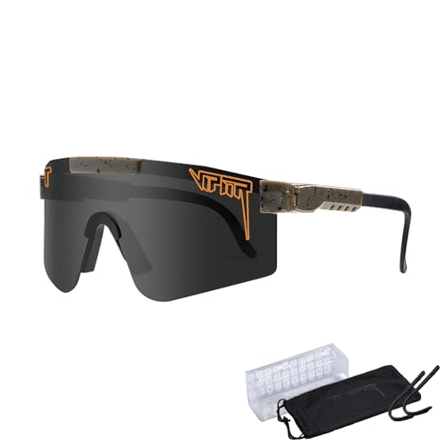 KOUGMCR P-V Polarisierte Sport-Sonnenbrille für Herren und Damen, Fahrradbrille, UV400-Schutz, Wraparound, Sportlich, Unisex, 100% UV Protection von KOUGMCR