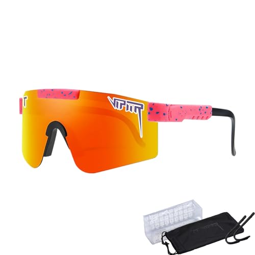 KOUGMCR P-V Polarisierte Sport-Sonnenbrille für Herren und Damen, Fahrradbrille, Sport-Sonnenbrille, UV400-Schutz, Fahrrad-Sonnenbrille (C24) von KOUGMCR