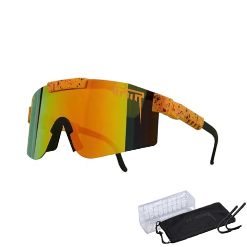 KOUGMCR P-V Polarisierte Sport-Sonnenbrille für Herren und Damen, Fahrradbrille, Sport-Sonnenbrille, UV400-Schutz, Fahrrad-Sonnenbrille (C26) von KOUGMCR