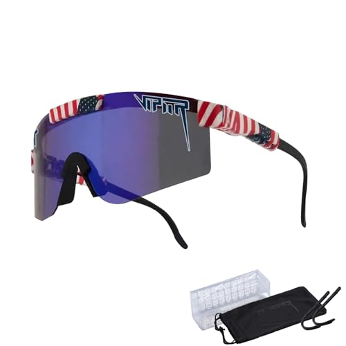 KOUGMCR P-V Polarisierte Sport-Sonnenbrille für Herren und Damen, Fahrradbrille, UV400-Schutz, Wraparound, Modern von KOUGMCR
