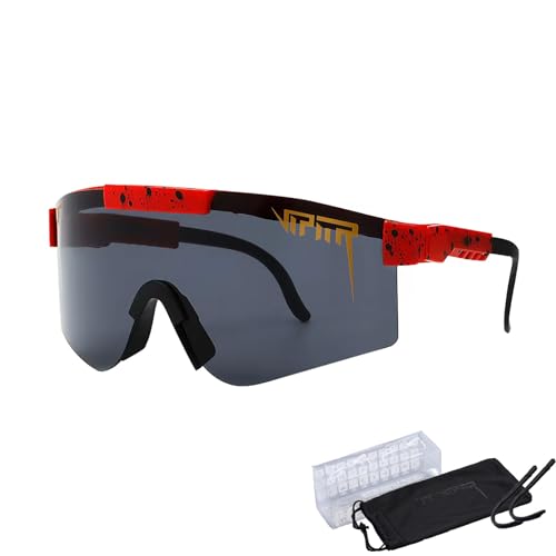 KOUGMCR P-V Polarisierte Sport-Sonnenbrille für Herren und Damen, Fahrradbrille, Sport-Sonnenbrille, UV400-Schutz, Fahrrad-Sonnenbrille (C28) von KOUGMCR