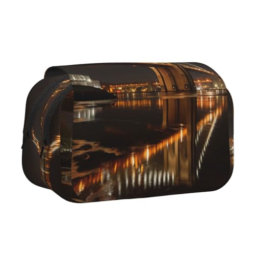 Brooklyn Make-up-Kosmetiktasche mit Brücken-Aufdruck, Kawaii-Bleistift-Box, Gadget-Organizer-Tasche mit Reißverschluss Brooklyn Make-up-Kosmetiktasche mit Brücken-Aufdruck, Kawaii-Bleistift-Box, Gadget-Organizer-Tasche mit Reißverschluss von KOUUIP