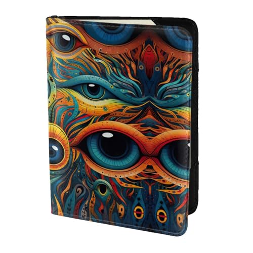 Eyes 2 Print Travel Wallet Passport Holder Case for Family Leather Passport Cover for Men Women, Schwarz, Einheitsgröße von KOUUIP