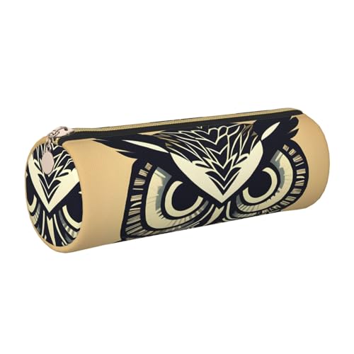 Federmäppchen aus PU-Leder mit niedlichem Eulen-Design, kleines Federmäppchen, schlankes Design, Reißverschluss von KOUUIP