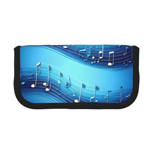 Himmelblaues Federmäppchen mit Musiknoten, ästhetisches Stifteetui, Federmäppchen mit Reißverschluss, Kawaii-Schreibwaren-Aufbewahrung und Organizer von KOUUIP