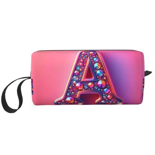 KOUUIP A Print Große Kapazität Reise Make-up Fall Organizer Make-up Tasche Tragbare Kosmetiktasche für Damen, Weiss/opulenter Garten, Einheitsgröße von KOUUIP