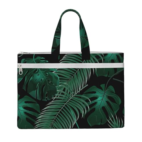 KOUUIP Banana Leaf Green Canvas Dokumententasche mit Druck 26,7 x 38,1 cm, 2 Reißverschlusstaschen, übersichtlich für Büroakten KOUUIP Banana Leaf Green Canvas Dokumententasche mit Druck 26,7 x 38,1 cm, 2 Reißverschlusstaschen, übersichtlich für Büroakten von KOUUIP