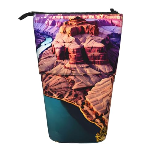 KOUUIP Beauty Grand Canyon Druck-Teleskop-Federmäppchen, Stifthalter, Schreibwarenetui, Stand-up-Tasche, einziehbare Tasche, Steh-Organizer von KOUUIP