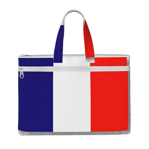 KOUUIP Dokumententasche aus Segeltuch mit französischer Flagge, 26,7 x 38,1 cm, 2 Reißverschlusstaschen, übersichtlich für Büroakten KOUUIP Dokumententasche aus Segeltuch mit französischer Flagge, 26,7 x 38,1 cm, 2 Reißverschlusstaschen, übersichtlich für Büroakten von KOUUIP