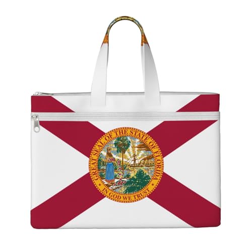 KOUUIP Dokumententasche mit Aufdruck "Flag of Florida", 26,7 x 38,1 cm, 2 Reißverschlusstaschen, übersichtlich für Büroakten KOUUIP Dokumententasche mit Aufdruck "Flag of Florida", 26,7 x 38,1 cm, 2 Reißverschlusstaschen, übersichtlich für Büroakten von KOUUIP