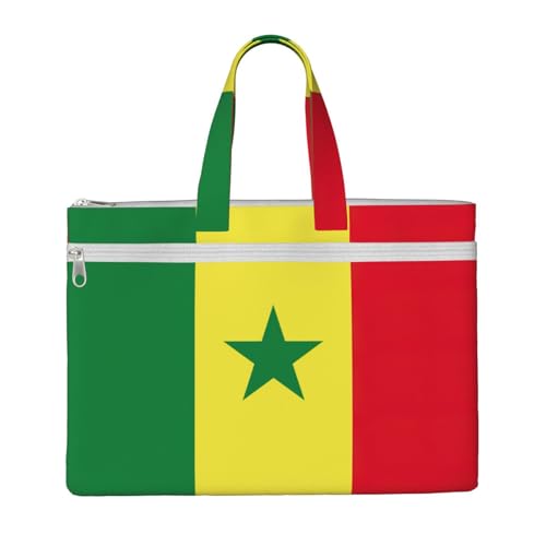 KOUUIP Dokumententasche mit Aufdruck "Flag of Senegal", 26,7 x 38,1 cm, 2 Reißverschlusstaschen, übersichtlich für Büroakten KOUUIP Dokumententasche mit Aufdruck "Flag of Senegal", 26,7 x 38,1 cm, 2 Reißverschlusstaschen, übersichtlich für Büroakten von KOUUIP