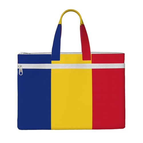 KOUUIP Dokumententasche mit Aufdruck "Flagge von Rumänien", 26,7 x 38,1 cm, 2 Reißverschlusstaschen, übersichtlich für Büroakten KOUUIP Dokumententasche mit Aufdruck "Flagge von Rumänien", 26,7 x 38,1 cm, 2 Reißverschlusstaschen, übersichtlich für Büroakten von KOUUIP